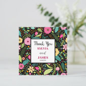 Carte De Remerciements Mariage floral Boho moderne (Debout devant)