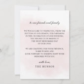 Carte De Remerciements Mariage floral Burgundy élégant Script (Dos)