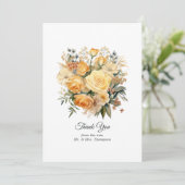 Carte De Remerciements Mariage floral couleur champagne (Debout devant)
