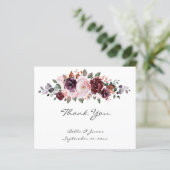 Carte de remerciements Mariage floral d'aquarelle  (Debout devant)