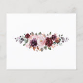 Carte de remerciements Mariage floral d'aquarelle  (Dos)