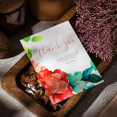 Carte De Remerciements Mariage floral d'aquarelle brillante