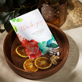 Carte De Remerciements Mariage floral d'aquarelle brillante