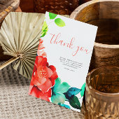 Carte De Remerciements Mariage floral d'aquarelle brillante