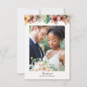 Carte de remerciements Mariage floral de Boho trop (Devant)