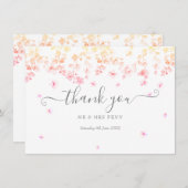 Carte De Remerciements Mariage floral de fleurs de pêche (Devant / Derrière)