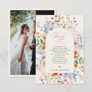 Carte De Remerciements Mariage Floral de Jardin de Printemps aux Fleurs S