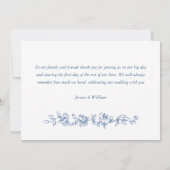 Carte De Remerciements Mariage Floral de la Renaissance (Dos)