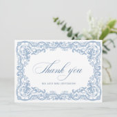 Carte De Remerciements Mariage Floral de la Renaissance (Debout devant)