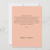 Carte De Remerciements Mariage floral de pêche (Dos)