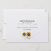 Carte De Remerciements Mariage floral de tournesol Eucalyptus (Dos)
