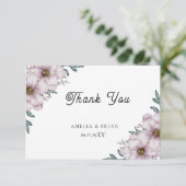 Carte de remerciements Mariage floral d'Eucalyptus (Debout devant)