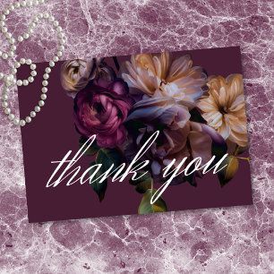 Carte De Remerciements Mariage Floral Élégant Bourgeois Classique