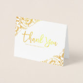 Carte de remerciements Mariage Floral Gold Foil (Devant)