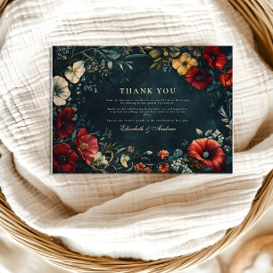 Carte De Remerciements Mariage Floral Gothique Victorien
