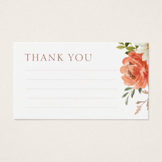 Carte de remerciements Mariage floral manuscrit (Devant)