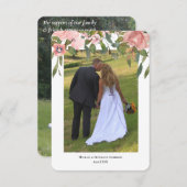 Carte De Remerciements Mariage Floral Moderne à Deux Tons de Rose Pâle (Devant / Derrière)