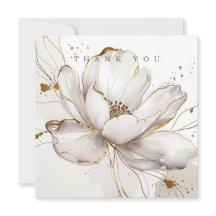 Mariage Floral Moderne Magnolia Blanc Ligne Dorée