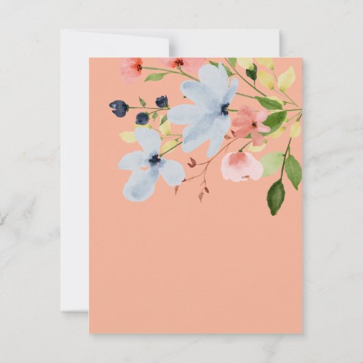 Carte De Remerciements Mariage floral noir et rose simple Boho (Dos)