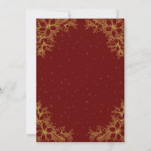 Carte De Remerciements Mariage Floral Orné Or (Dos)