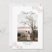 Carte de remerciements Mariage floral romantique (Devant)