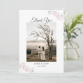 Carte de remerciements Mariage floral romantique (Debout devant)