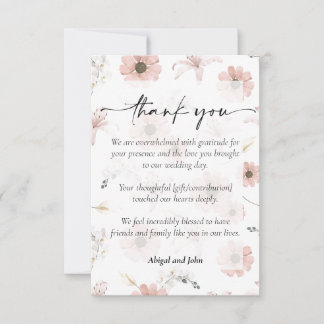 Carte De Remerciements Mariage floral romantique
