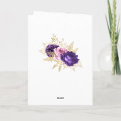 Carte De Remerciements Mariage floral rose et violet (Dos)