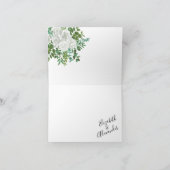 Carte De Remerciements Mariage floral rose noire et blanche (Intérieur)