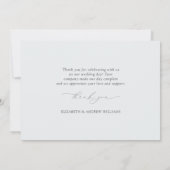 Carte De Remerciements Mariage floral rose poudré et bleu poussière (Dos)