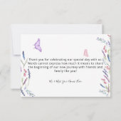 Carte de remerciements Mariage floral rustique (Dos)