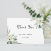 Carte De Remerciements Mariage Floral Rustique Automne Hiver (Debout devant)