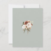 Carte De Remerciements Mariage floral rustique de Pêche verte de Sage (Dos)