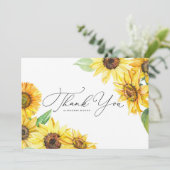 Carte De Remerciements Mariage floral rustique de tournesol (Debout devant)