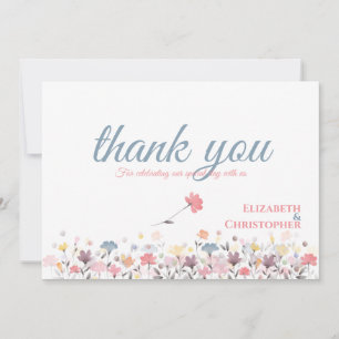Carte De Remerciements Mariage Floral Sauvage Aquarelle