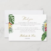 Carte de remerciements Mariage floral tropical (Devant)