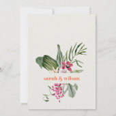 Carte De Remerciements Mariage floral tropical orange vif Boho (Dos)