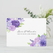 Carte De Remerciements Mariage floral ultra violet (Debout devant)