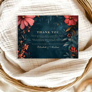Carte De Remerciements Mariage Floral Victorien Maussade