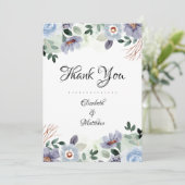 Carte De Remerciements Mariage floral violet moderne (Debout devant)