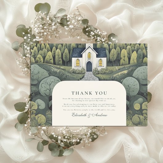 Carte De Remerciements Mariage forestier Fairytale