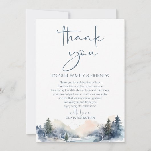 Carte De Remerciements Mariage forestier rustique (Devant)