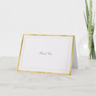 Carte De Remerciements Mariage Formel Moderne Classique Perle de Faux Or