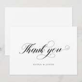 Carte De Remerciements Mariage Formel Moderne Écriture Élégante (Devant / Derrière)