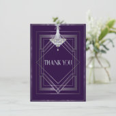 Carte De Remerciements Mariage Gatsby Deco classique MerciManuela25003a (Debout devant)