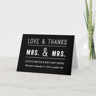 Carte de remerciements Mariage gay Lesbian Couple