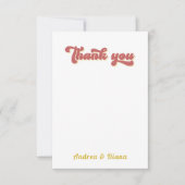 Carte De Remerciements Mariage Gay pride Retro Rainbow Wave LGBTQ (Devant)