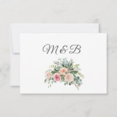 Carte De Remerciements Mariage géométrique Aquarelle rose pâle (Dos)