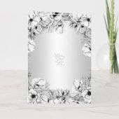 Carte De Remerciements Mariage géométrique argent blanc anémone or (Dos)