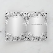 Carte De Remerciements Mariage géométrique argent blanc anémone or (Intérieur)